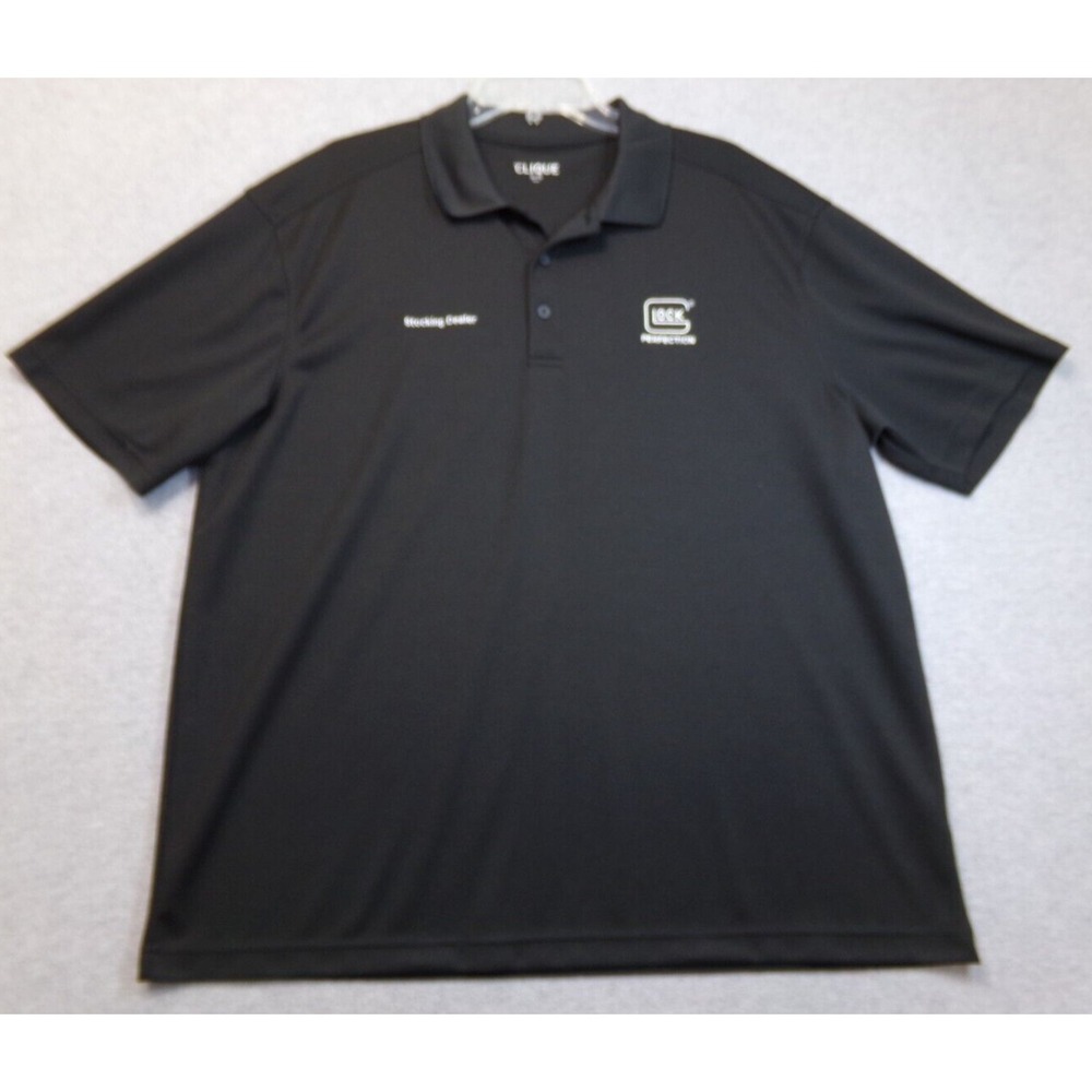Clique Polo Shirt Glock Perfection Stocking Dealer Firearms Mens Black Size XL‎